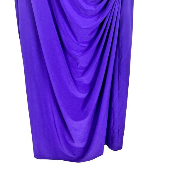 NWT Ralph Lauren Evening Faux Wrap Jersey Sheath Dress Spring Peak Purple Sz 12 - Picture 8 of 15